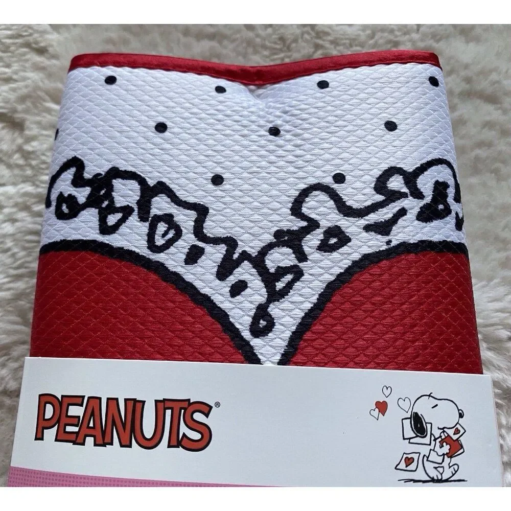 2 Pack Peanuts Snoopy‎ Valentines Heart Kitchen Dish Drying Mats 16” X 18” NEW
